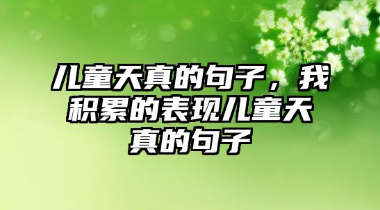兒童天真的句子，我積累的表現(xiàn)兒童天真的句子