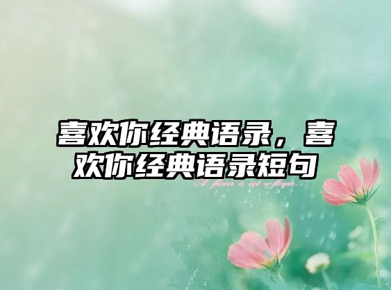 喜歡你經(jīng)典語錄，喜歡你經(jīng)典語錄短句